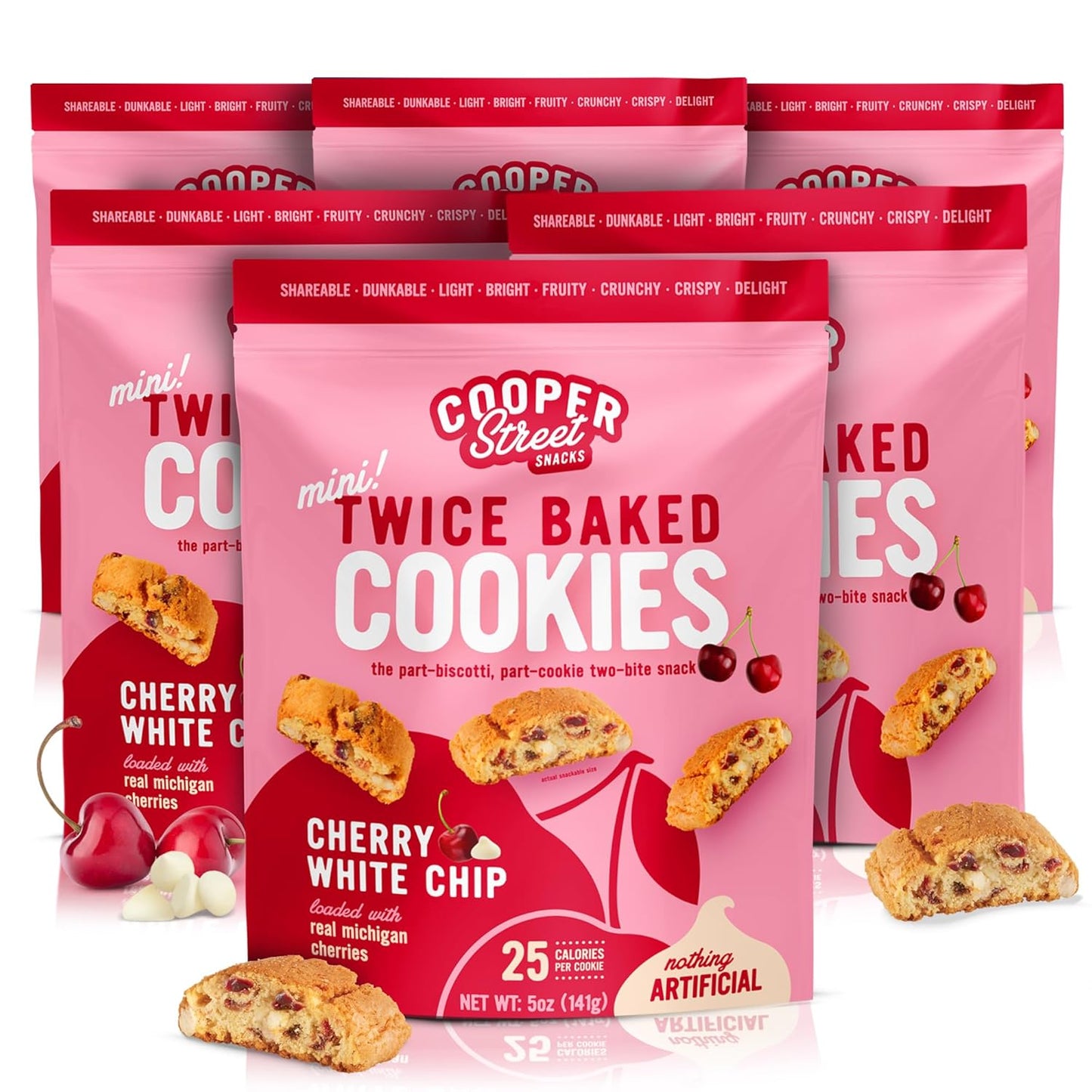 Cooper Street Twice Baked Brownie Chocolate Biscotti Cookies - Light and Crispy Coffee Cookie Bites - Traditional Low Calorie Italian Snacks for Adults & Kids - Kosher, Dairy, Peanut & Soy Free - 5Oz