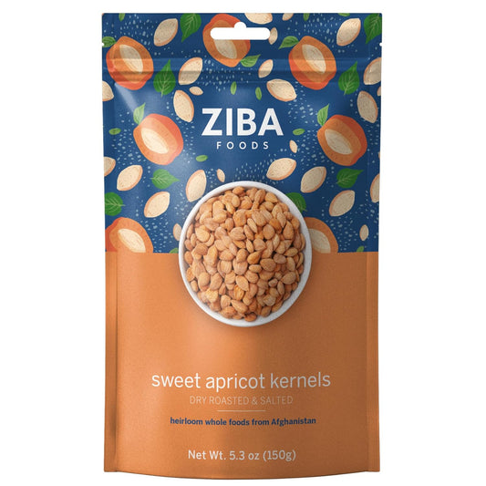 Ziba Foods Sweet Apricot Kernels | 5.3 Oz | Non-Gmo & Vegan Dried Apricot Seeds Whole 30 Friendly & Keto, Paleo, Dry Roasted Superseed | Wild Grown Apricot Kernel High in Protein and Omega 3S - Big Mart USA