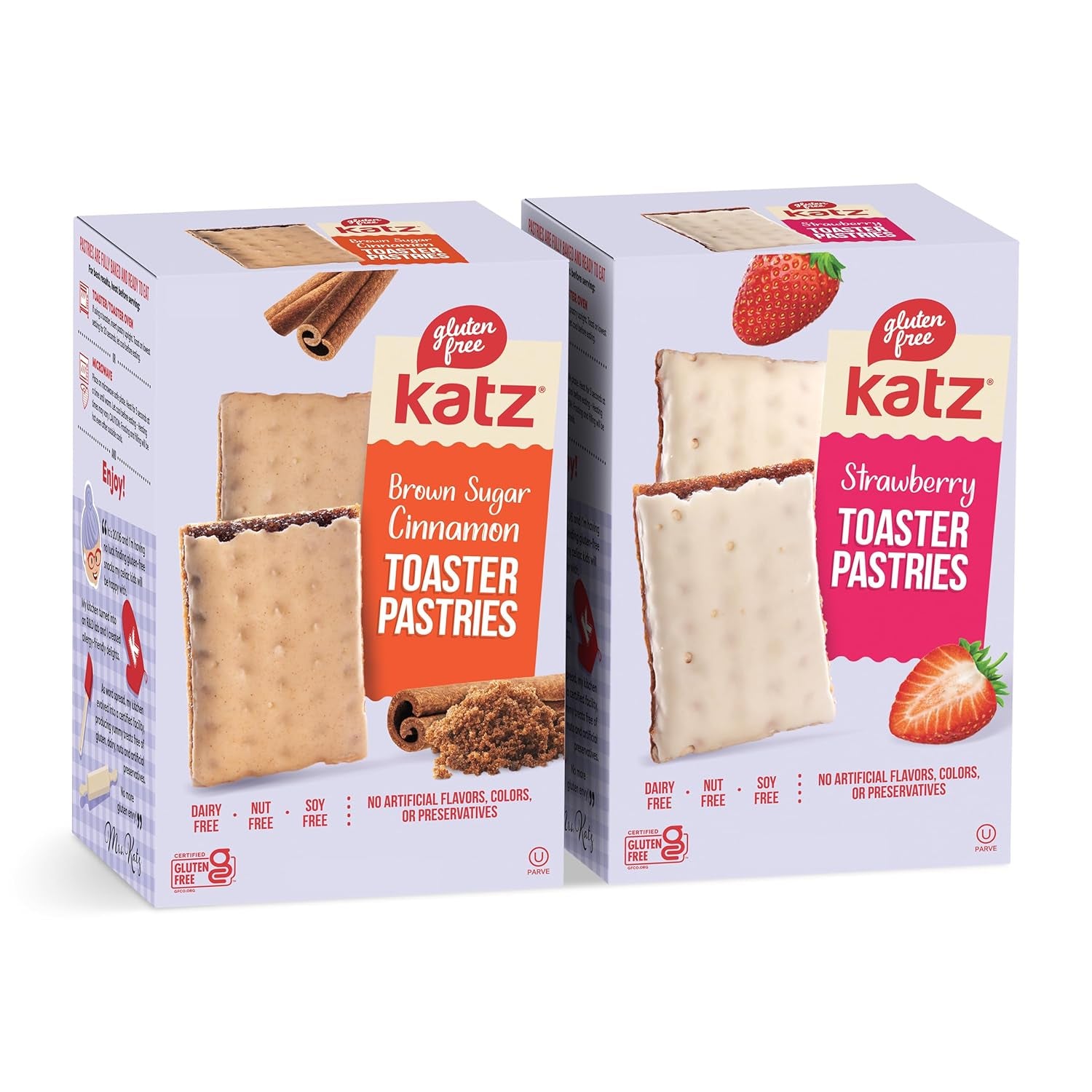 Katz Gluten Free Snacks Variety Pack. Toaster Pastries. Easy Breakfast Food or Anytime Healthy, Gluten and Dairy Free, Nut Free, Peanut Free, Soy Free. Snacks - Adults Kosher Snacks. 8 OZ (Pack of 2) - Big Mart USA