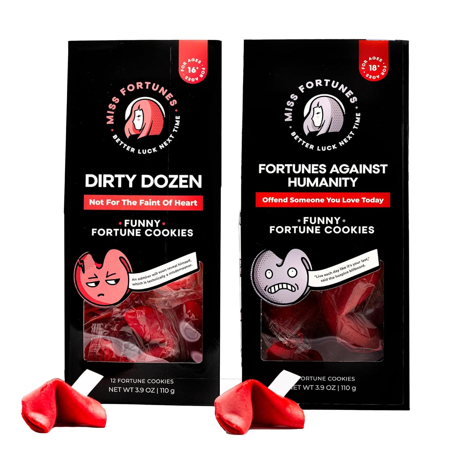 Miss Fortunes, Funny Fortune Cookies, the Two-Pack Shakur (Multi-Pack of 2 Dozen Cookies) (Dirty Dozen + Boozy Dozen), 24.0 Count - Big Mart USA