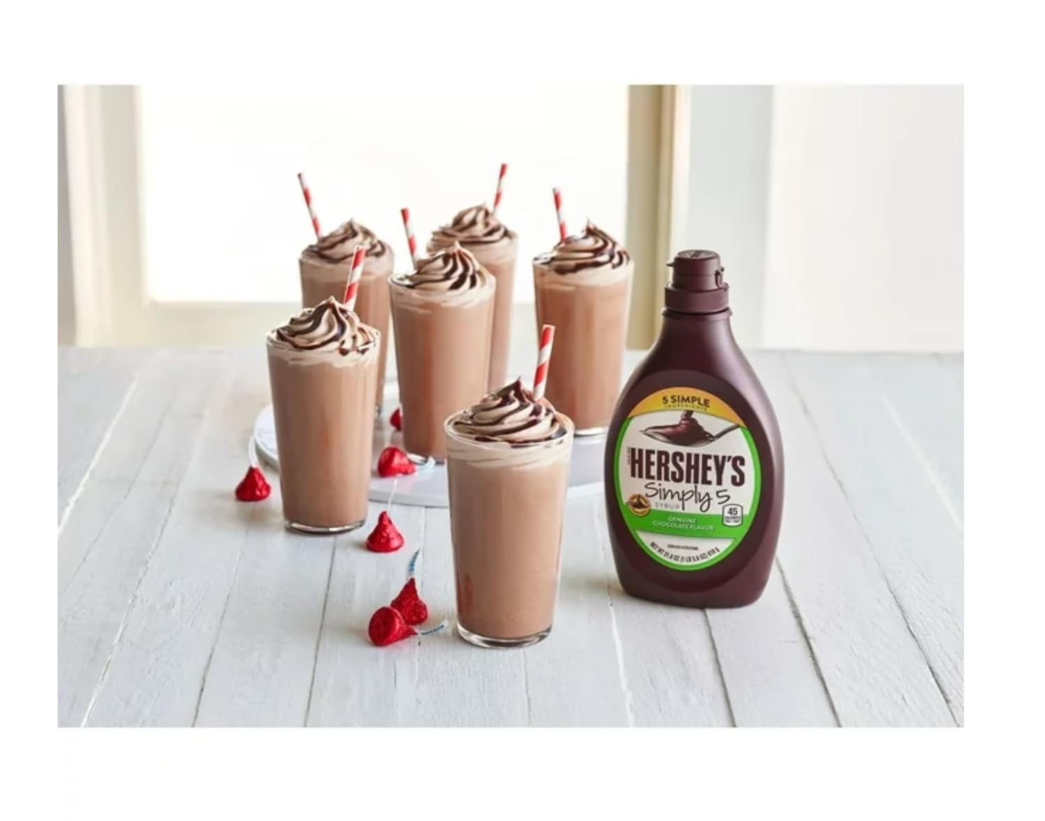Hershey Simply 5 Chocolate Syrup - Pack of 2 - Only 5 Ingredients - Genuine Chocolate Flavor - No High Fructose Corn Syrup - Stock up Today
