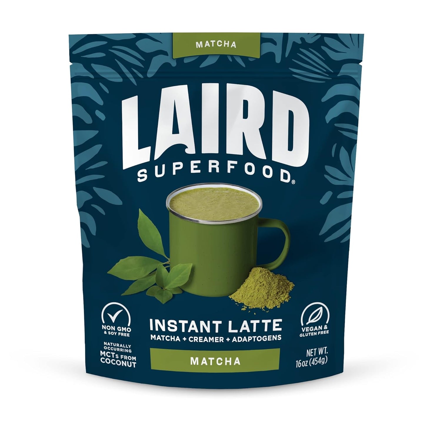 Laird Superfood Instant Latte Sweet & Creamy, Non-Dairy, Superfood Creamer, Gluten Free, Non-Gmo, Vegan, 15Pk Sachets