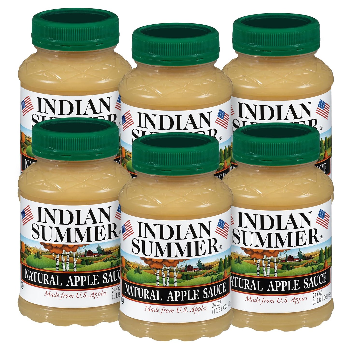Indian Summer Chunky Peach Applesauce, 23 Ounce (Pack of 6)