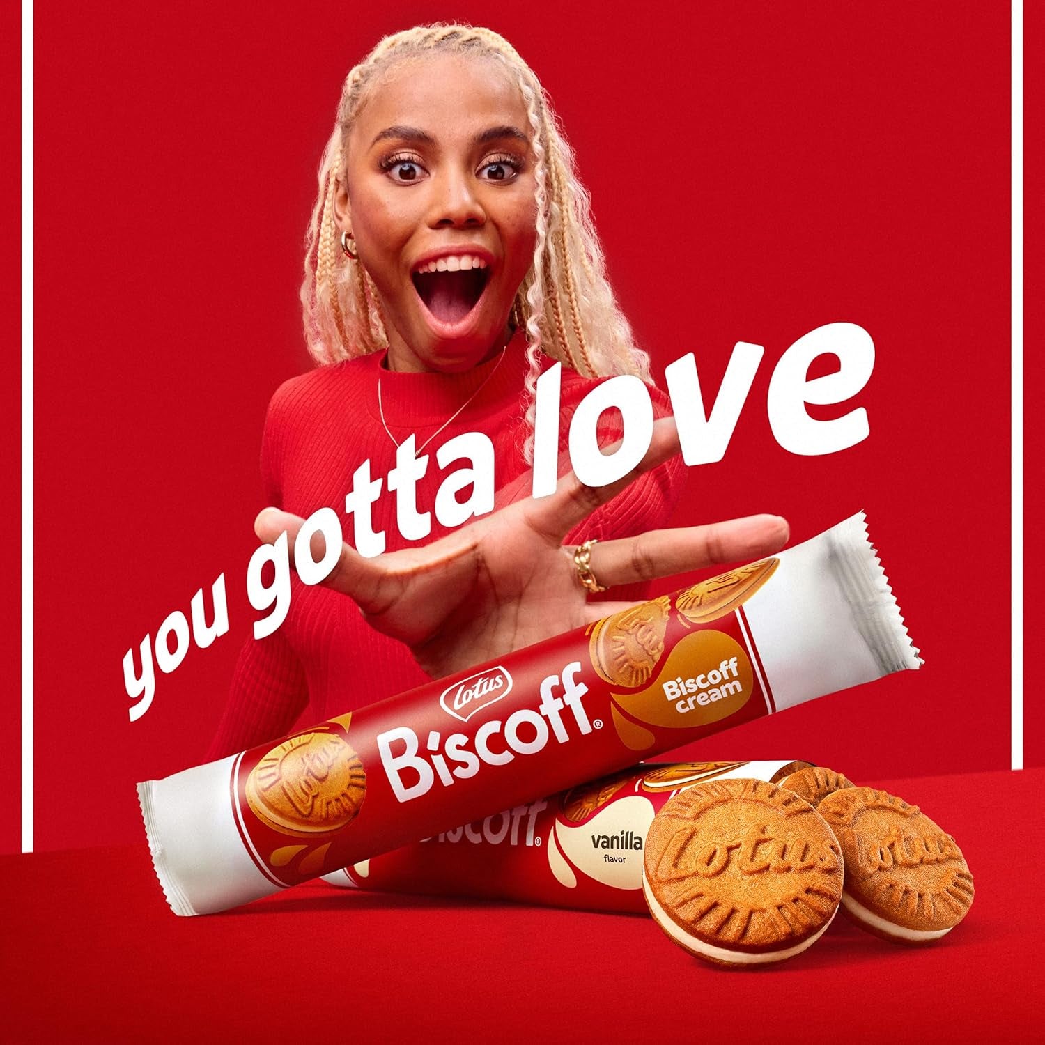 Lotus Biscoff Sandwich Cookies, Biscoff Cream, 22 Cookies per Pack, 7.76 Ounce