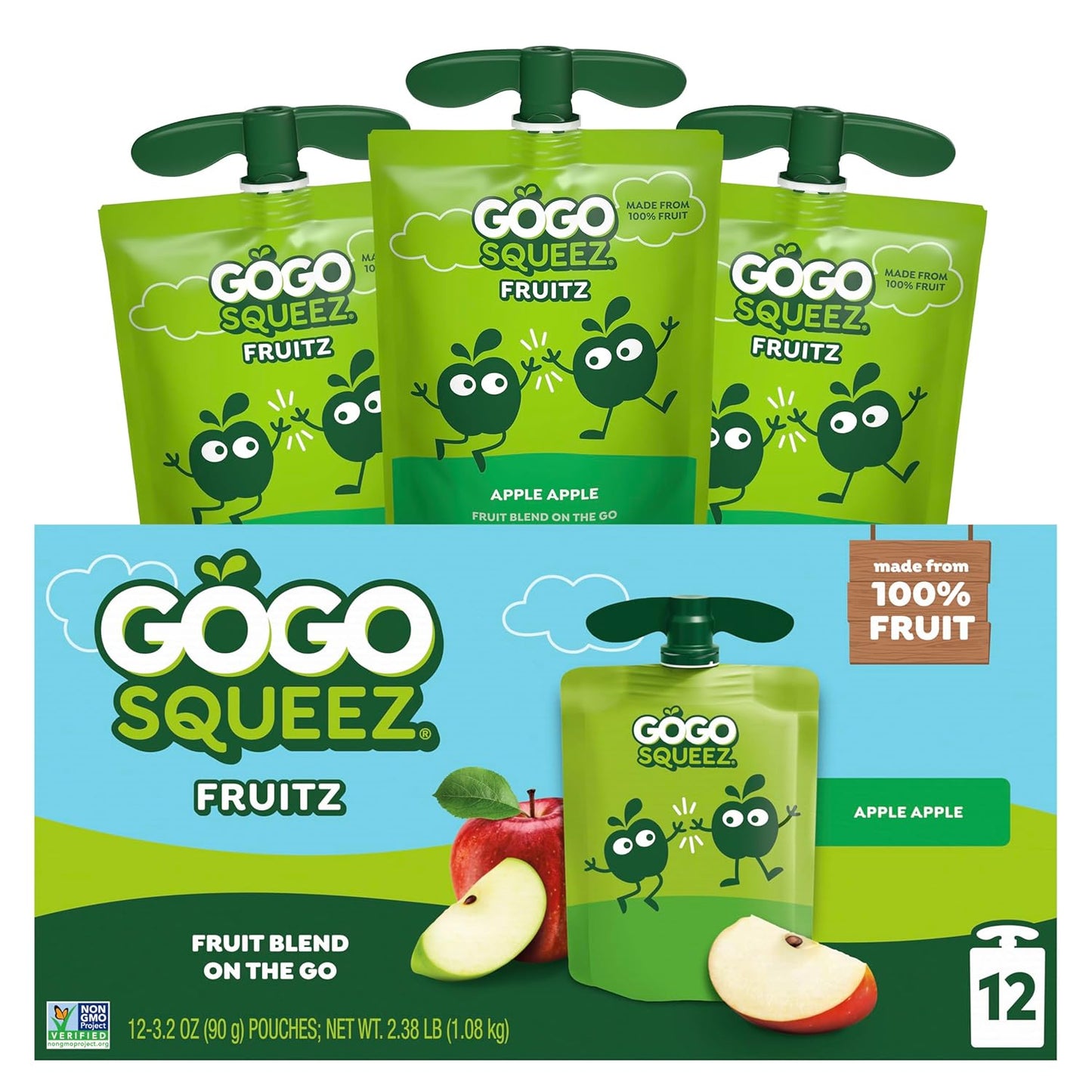 Gogo Squeez Applesauce, Apple Cinnamon, 3.2 Oz, 4 Ct