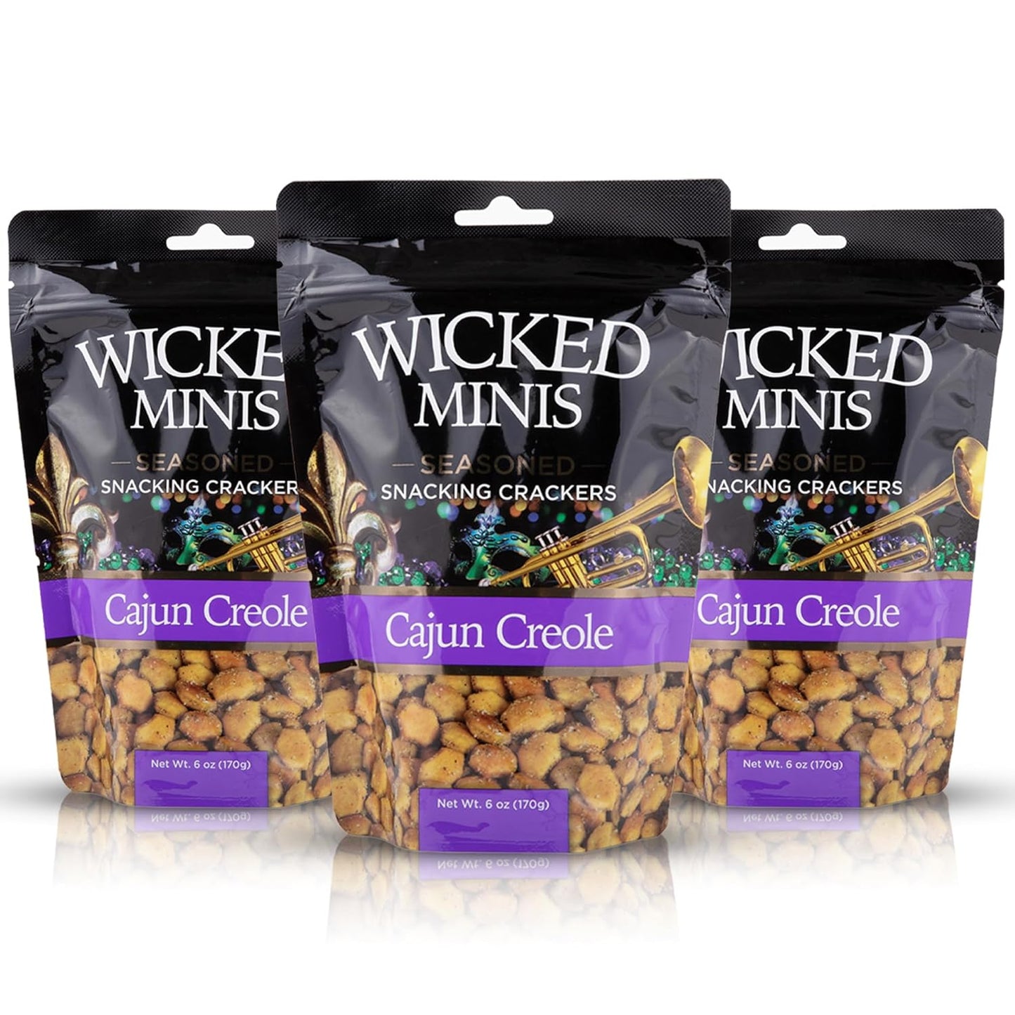 Wicked Minis Soup & Oyster Crackers - Saltine & Salted Flavored Mini Puffed Soup, Savory Snacking Mix, Seasoned Croutons Salad Toppers, Crackers for Chili 6Oz (Chili Cheese, 1 Pack) - Big Mart USA