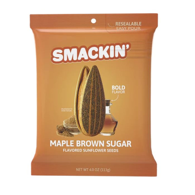 SMACKIN' - Jumbo Roasted Sunflower Seeds, No Salty Burn, American Made, Easy Pour & Seal - Variety Pack, 4Oz Bag (12 Bags)
