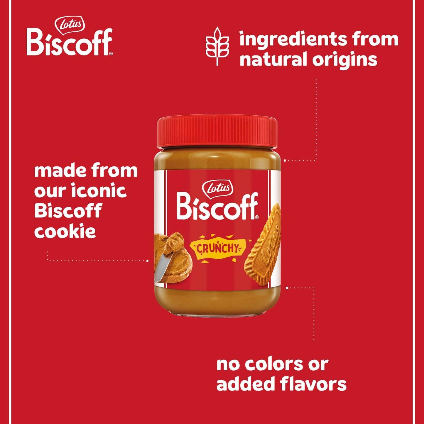 Lotus Biscoff Cookie Butter Spread, Crunchy, Non GMO + Vegan, 24.7Oz
