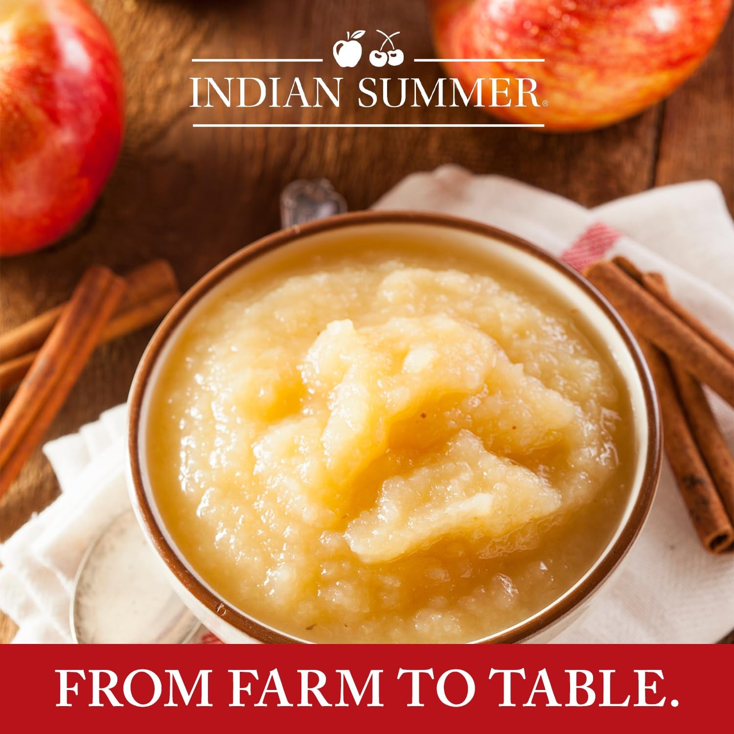 Indian Summer Chunky Peach Applesauce, 23 Ounce (Pack of 6)