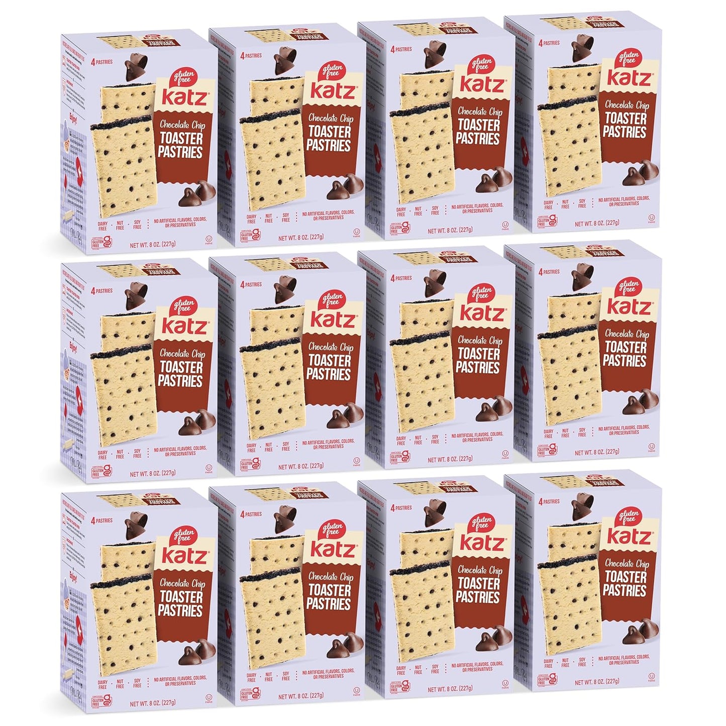 Katz Gluten Free Toaster Pastries. Chocolate Chip. Easy Breakfast Food or Anytime Snacks for Adults & Kids. Sesame Free, Dairy Free, Nut Free, Peanut Free, Soy Free. Kosher Snacks 8 OZ (Pack of 2)