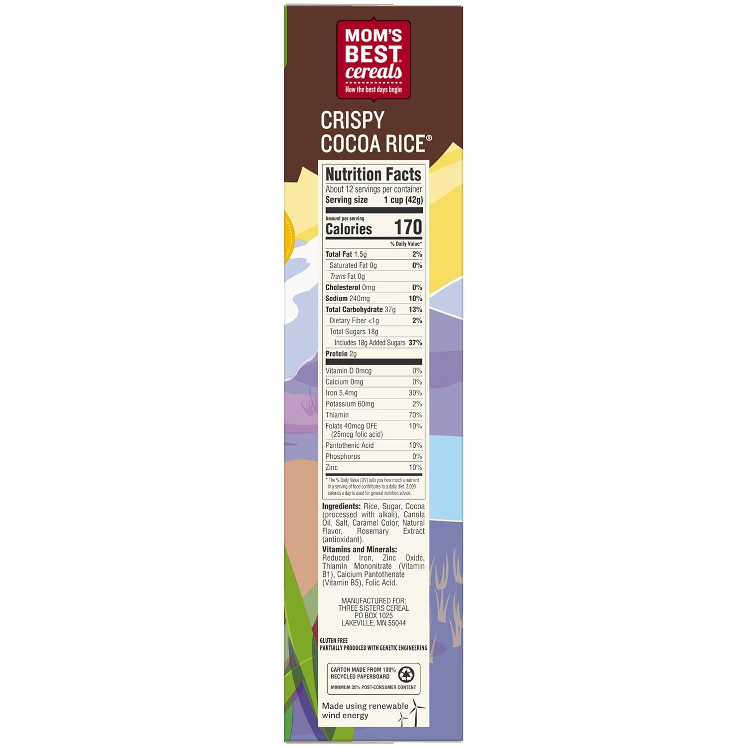 Mom'S Best Crispy Cocoa Rice Cereal, Gluten Free, Kosher, No High Fructose Corn Syrup, Made with Real Cocoa, 17.5 Oz Box (Pack of 14)