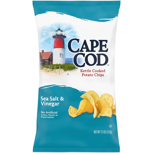 Cape Cod Sea Salt & Vinegar Chips, 7.5 Oz Bag - Big Mart USA