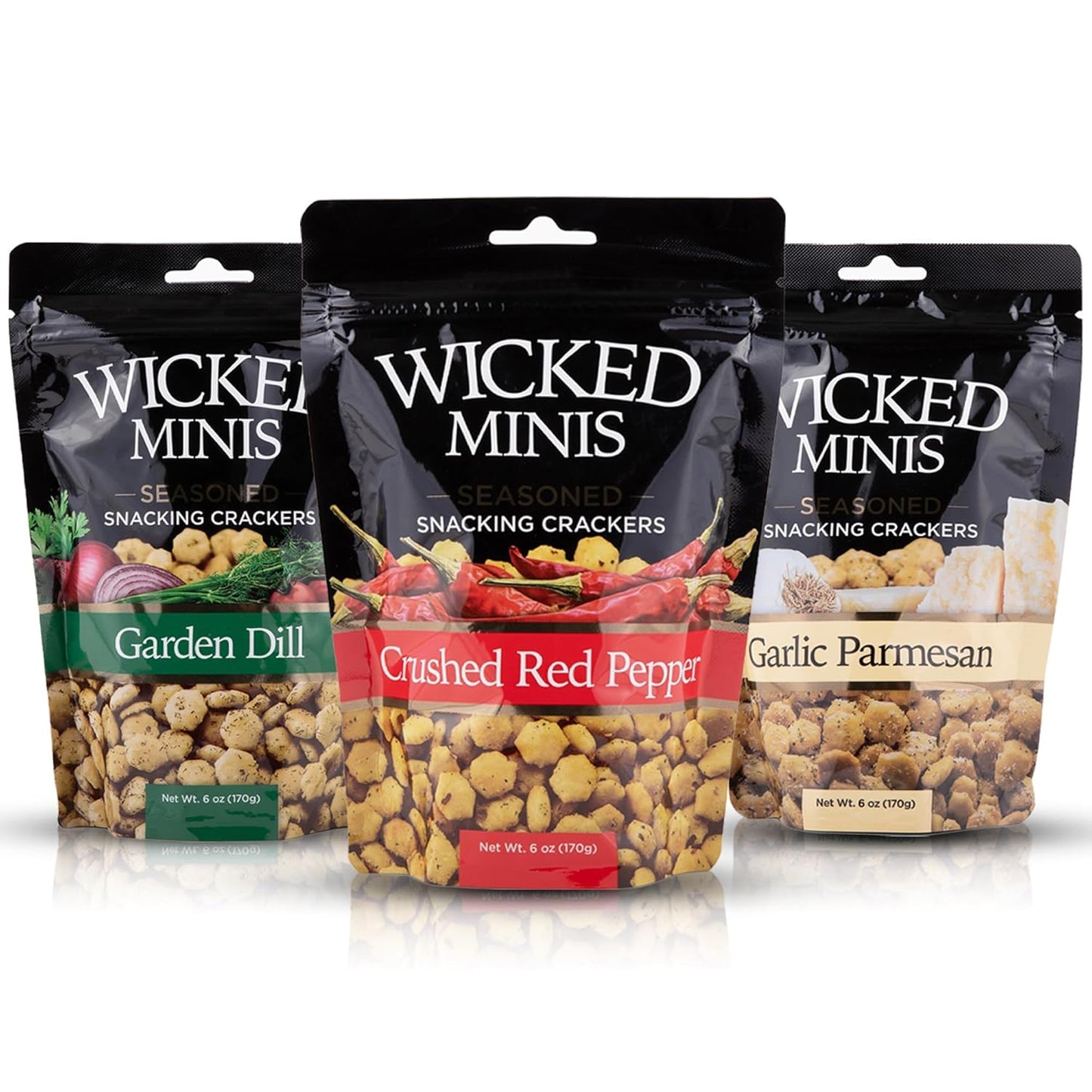 Wicked Minis Soup & Oyster Crackers - Saltine & Salted Flavored Mini Puffed Soup, Savory Snacking Mix, Seasoned Croutons Salad Toppers, Crackers for Chili 6Oz (Chili Cheese, 1 Pack) - Big Mart USA
