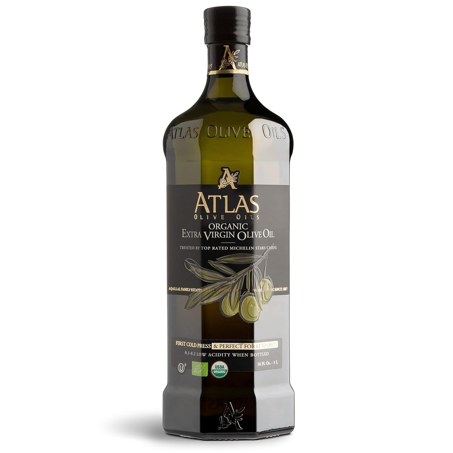 Atlas 750 Ml Organic Cold Press Extra Virgin Olive Oil with Polyphenol Rich from Morocco | Newly Harvested Unprocessed from One Single Family Farm | Moroccan EVOO Trusted by Award-Winning Chefs