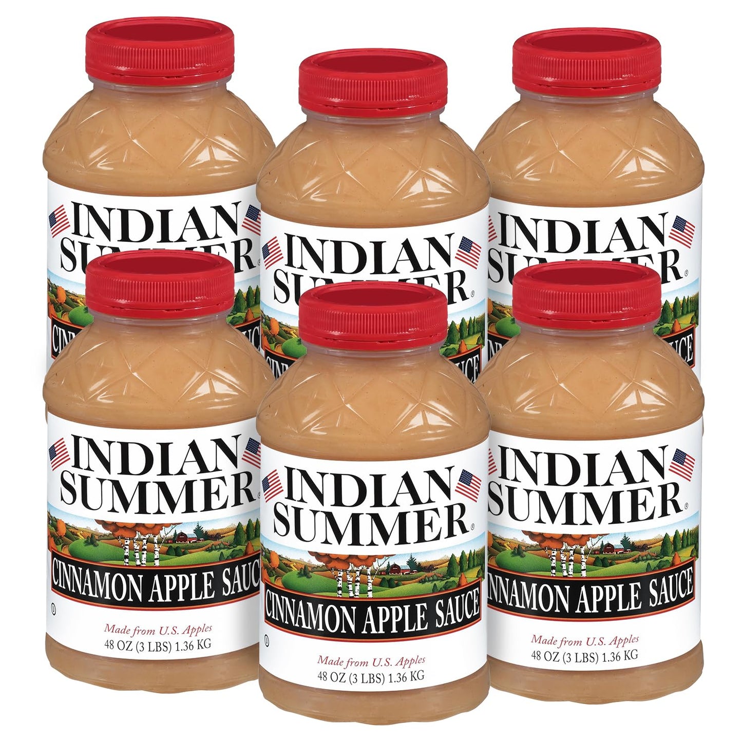 Indian Summer Chunky Peach Applesauce, 23 Ounce (Pack of 6)