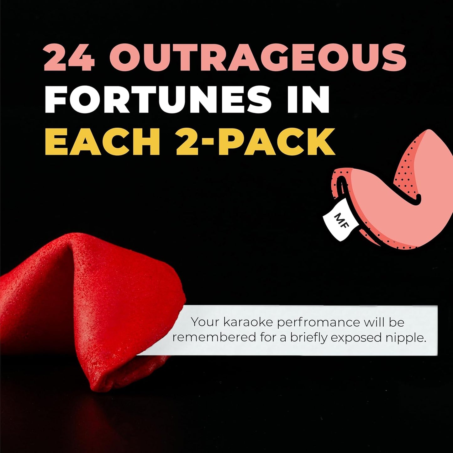 Miss Fortunes, Funny Fortune Cookies, the Two-Pack Shakur (Multi-Pack of 2 Dozen Cookies) (Dirty Dozen + Boozy Dozen), 24.0 Count - Big Mart USA