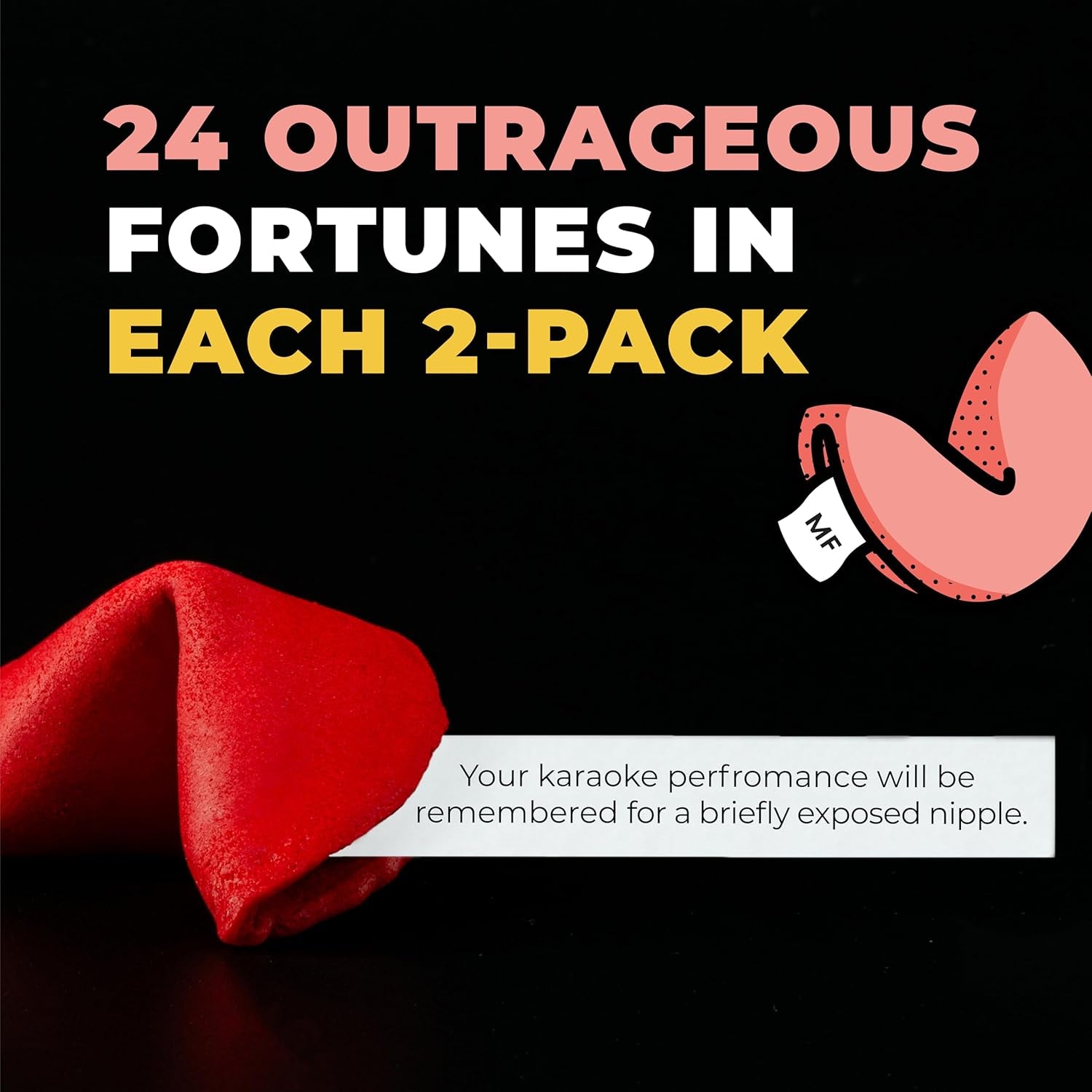 Miss Fortunes, Funny Fortune Cookies, the Two-Pack Shakur (Multi-Pack of 2 Dozen Cookies) (Dirty Dozen + Boozy Dozen), 24.0 Count - Big Mart USA