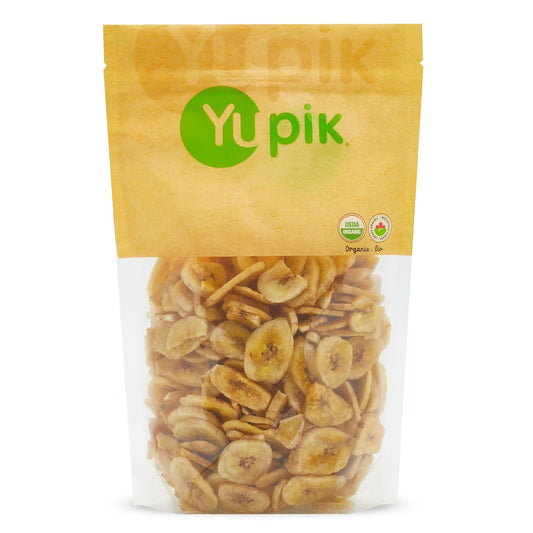 Yupik Organic Sweetened Dried Banana Chips, 14.1 Oz, Gluten-Free, Kosher, Non-Gmo, Vegan, Sliced Dried Fruits, Lightly Sweetened, Crunchy Snacks, Ideal for Baking & Topping - Big Mart USA