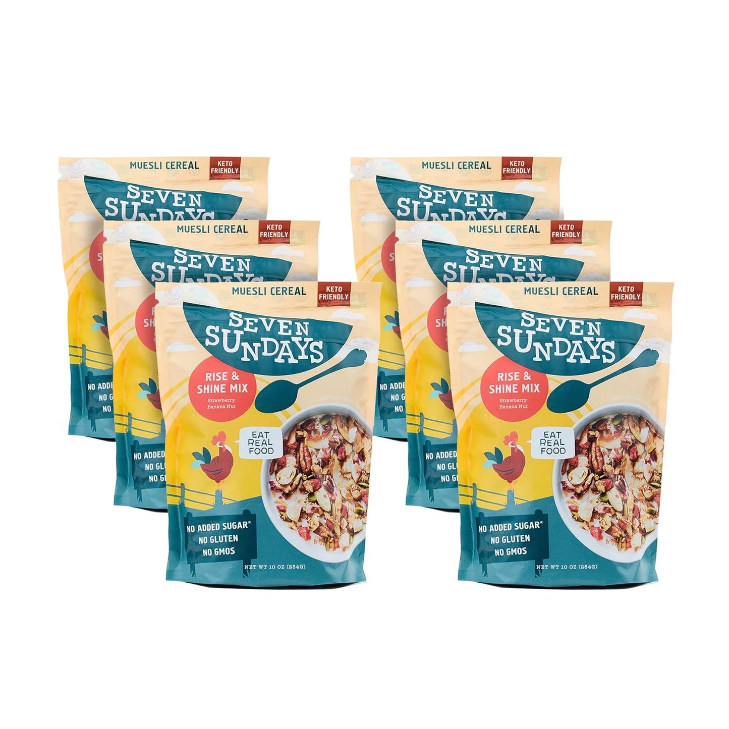 Seven Sundays Classic Bircher Apple Cinnamon Almond Muesli Cereal - 12 Oz Pouch - Certified Gluten Free Muesli - Non GMO, No Refined Sugar and Kosher