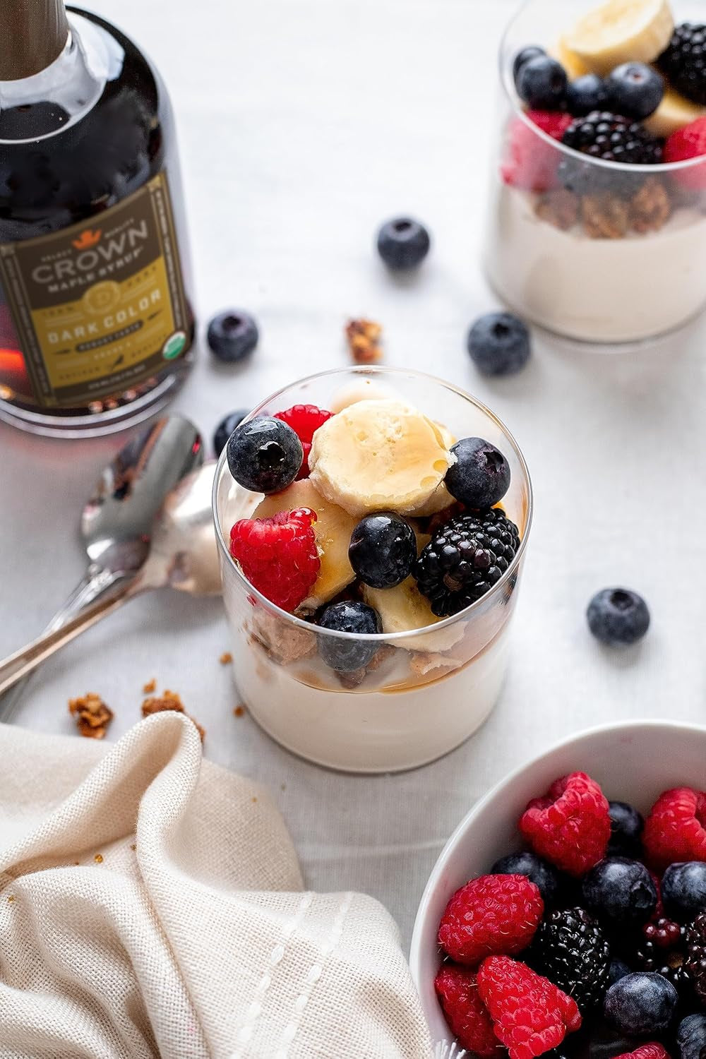 Crown Maple Dark Color Robust Taste Organic Maple Syrup, 100% Pure, Grade A, Gluten Free, No Preservatives, Non-Gmo Pancake and Breakfast Topping, 12.7 Fl Oz