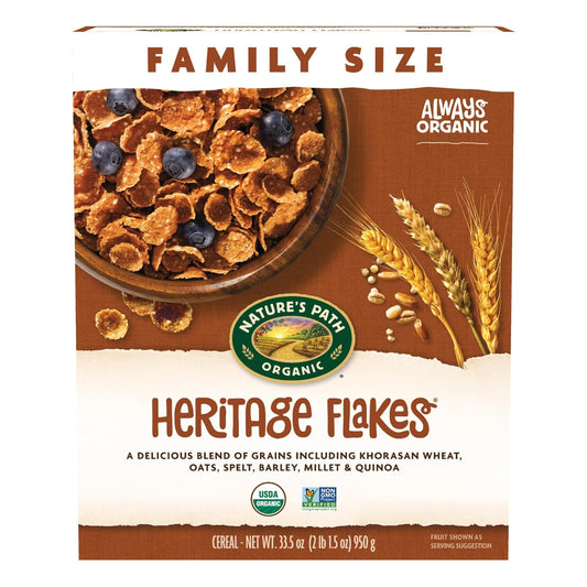 Nature's Path Organic Heritage Flakes Cereal, 33.5 oz, Value Size, Non-GMO - Big Mart USA