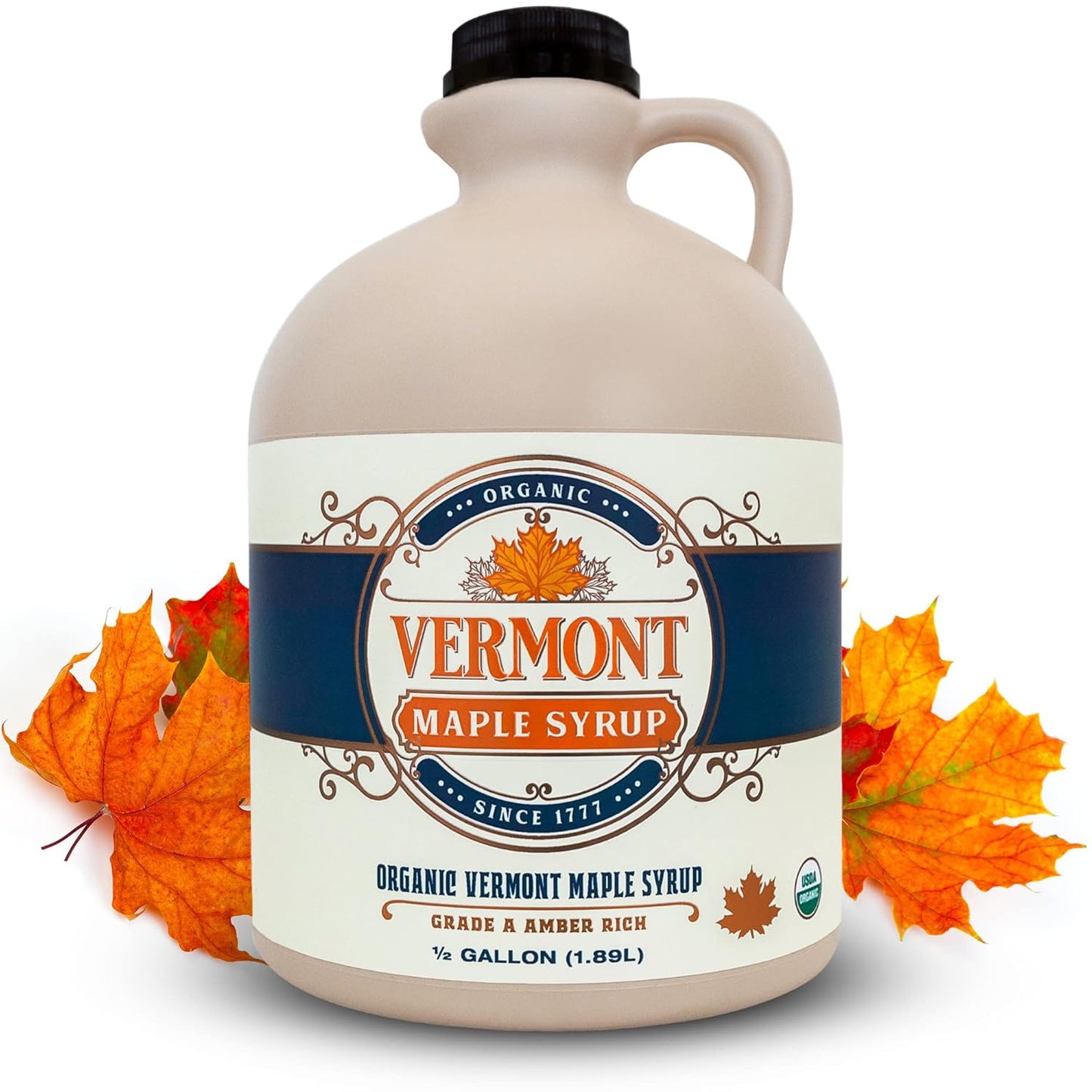 Vermont Maple Syrup - 32 Oz Grade A, Amber Rich Organic Maple Syrup - 100% Pure and Authentic Maple Syrup for Pancakes, Waffles and More - Nut Free, Gluten Free, Vegan, Paleo
