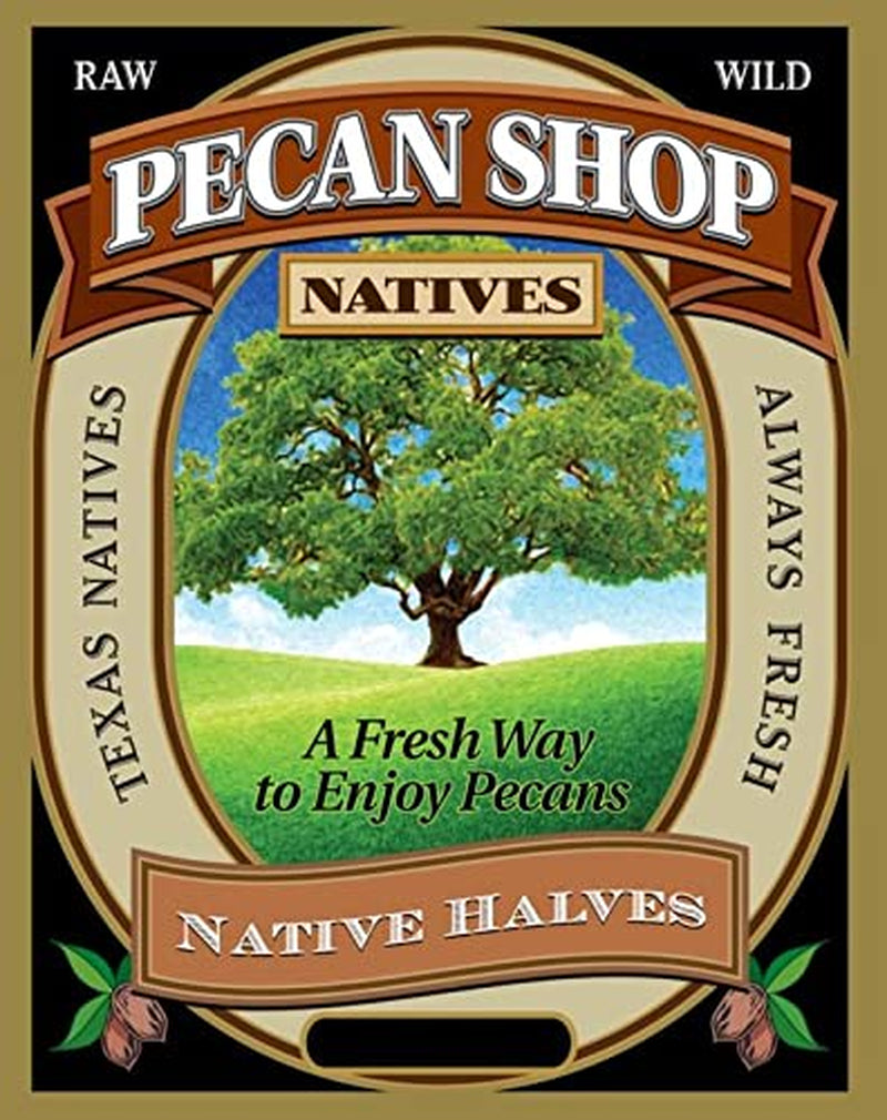 Pecan Shop Raw Unpasteurized Shelled Texas Native Pecans, Wild-Harvested and Tested Pesticide-Free Pecan Halves in Oxygen-Barrier Bag for Peak Freshness - 2 Lb