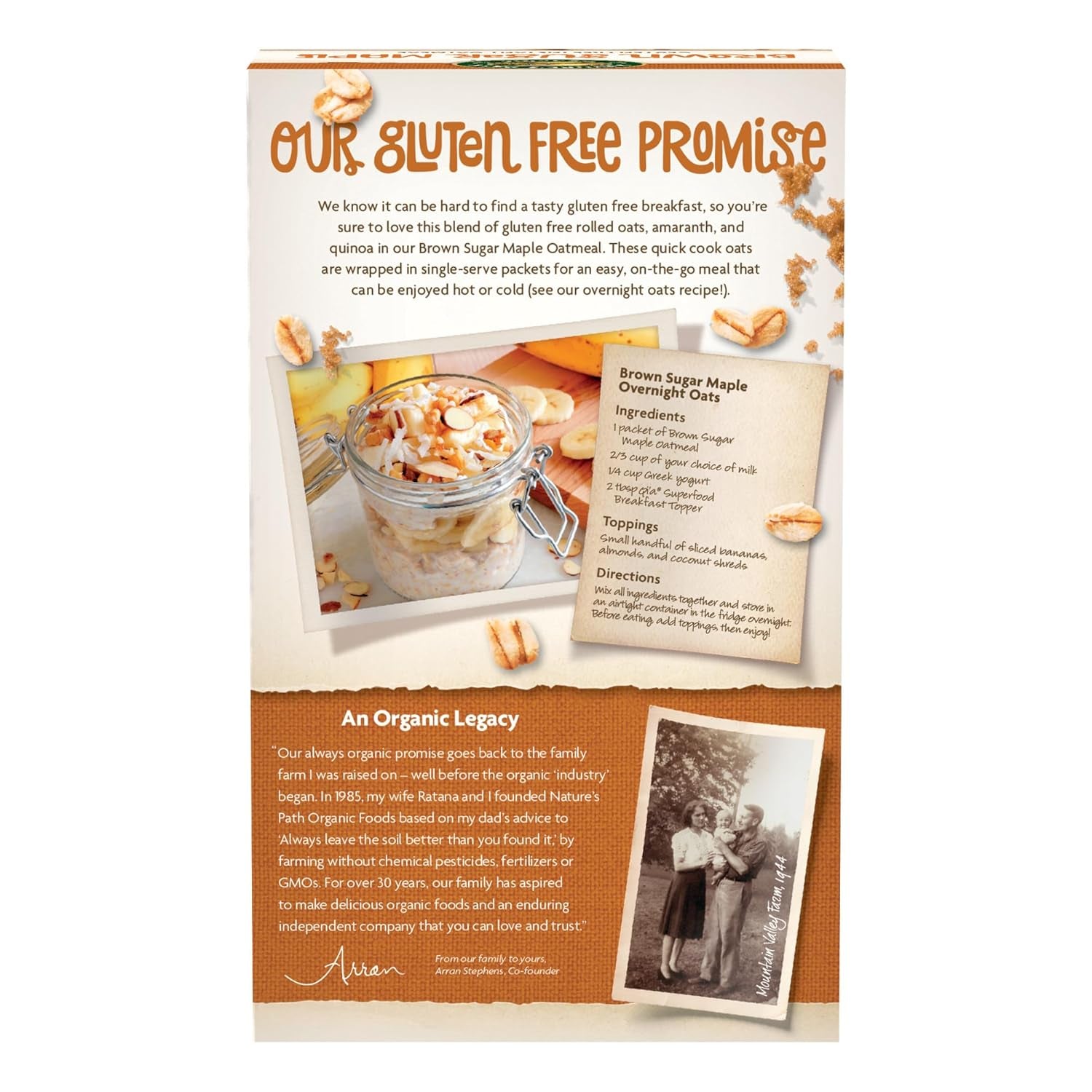 Nature'S Path Organic Brown Sugar Maple Oatmeal, 11.3 Oz (Pack of 6), Gluten Free, Non-Gmo