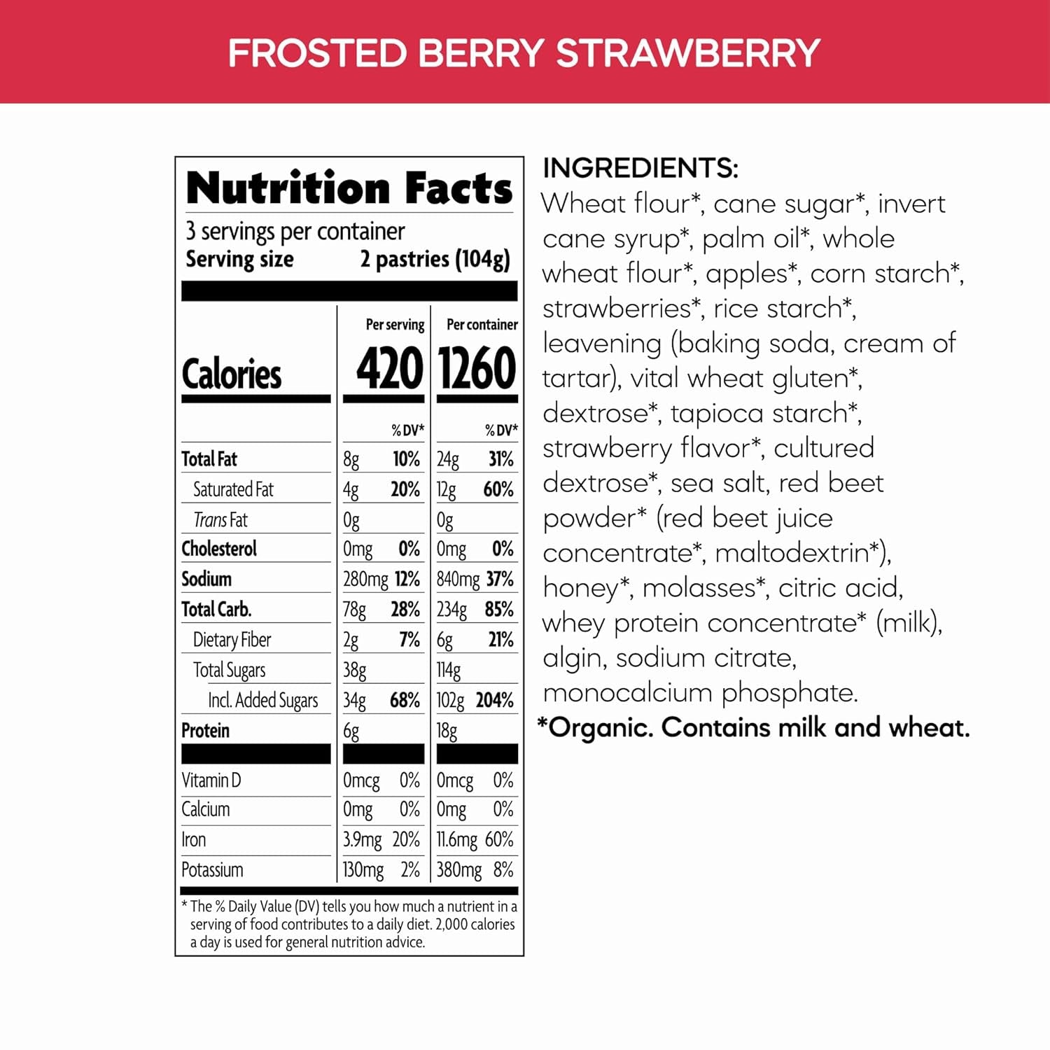 Nature’S Path Organic Frosted Berry Strawberry Toaster Pastries, 11 Ounce (Pack of 12), Non-Gmo, Made with Real Strawberries