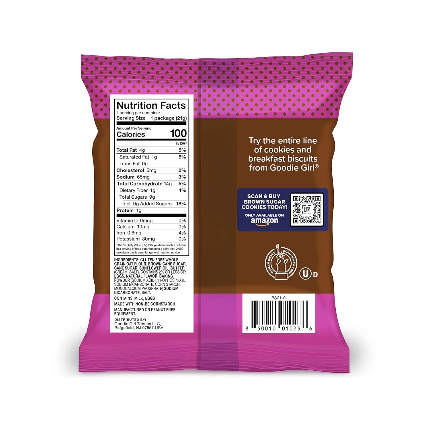 Goodie Girl, Mini Brown Sugar Cookie Snack Packs | Gluten Free, Peanut Free | 100 Calories (10 Pack)