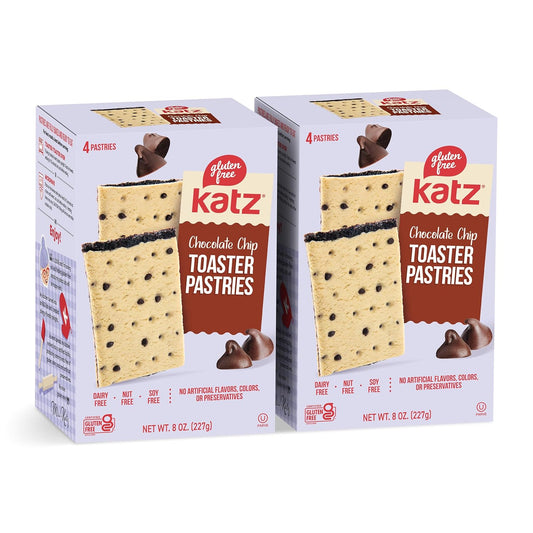 Katz Gluten Free Toaster Pastries. Chocolate Chip. Easy Breakfast Food or Anytime Snacks for Adults & Kids. Sesame Free, Dairy Free, Nut Free, Peanut Free, Soy Free. Kosher Snacks 8 OZ (Pack of 2)