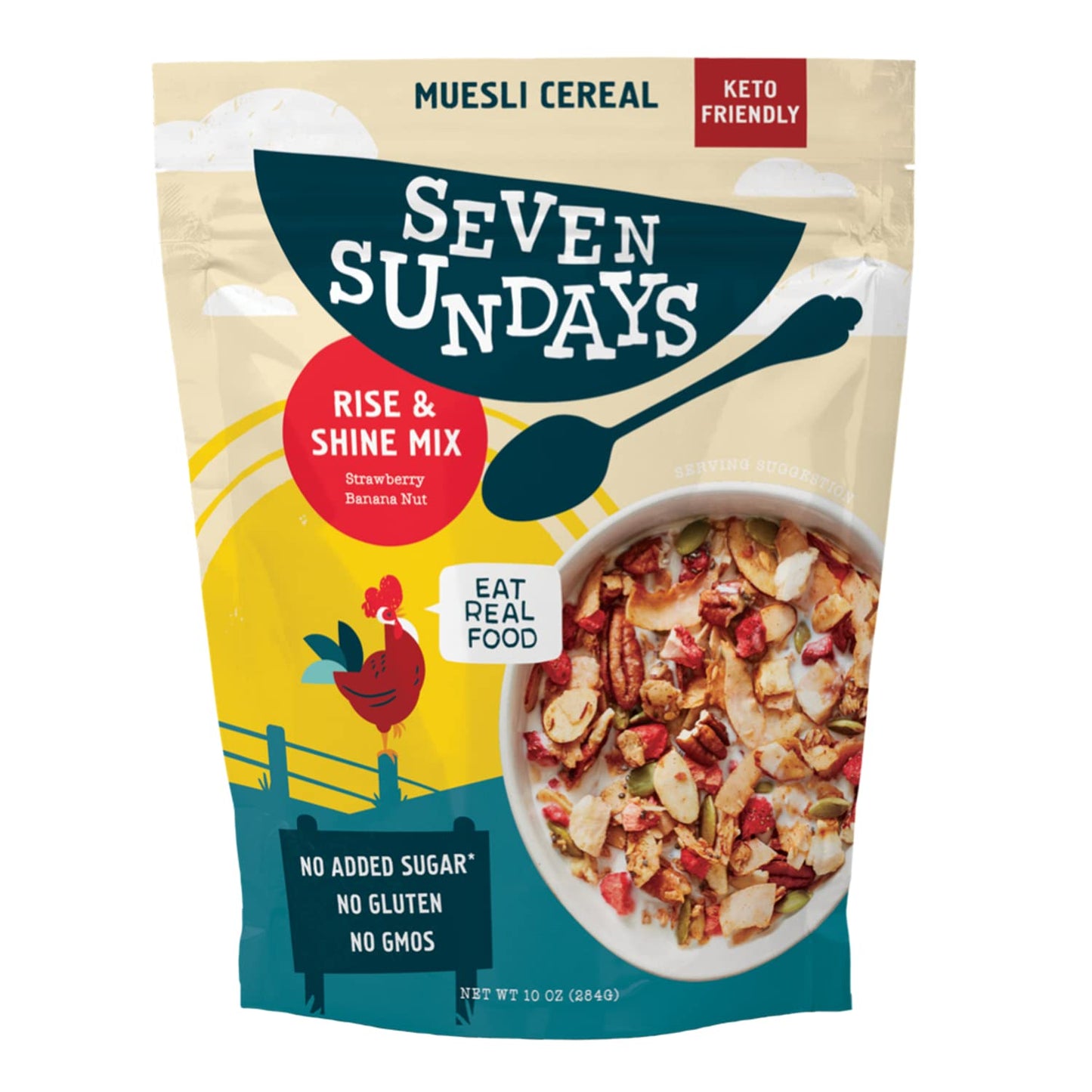 Seven Sundays Classic Bircher Apple Cinnamon Almond Muesli Cereal - 12 Oz Pouch - Certified Gluten Free Muesli - Non GMO, No Refined Sugar and Kosher