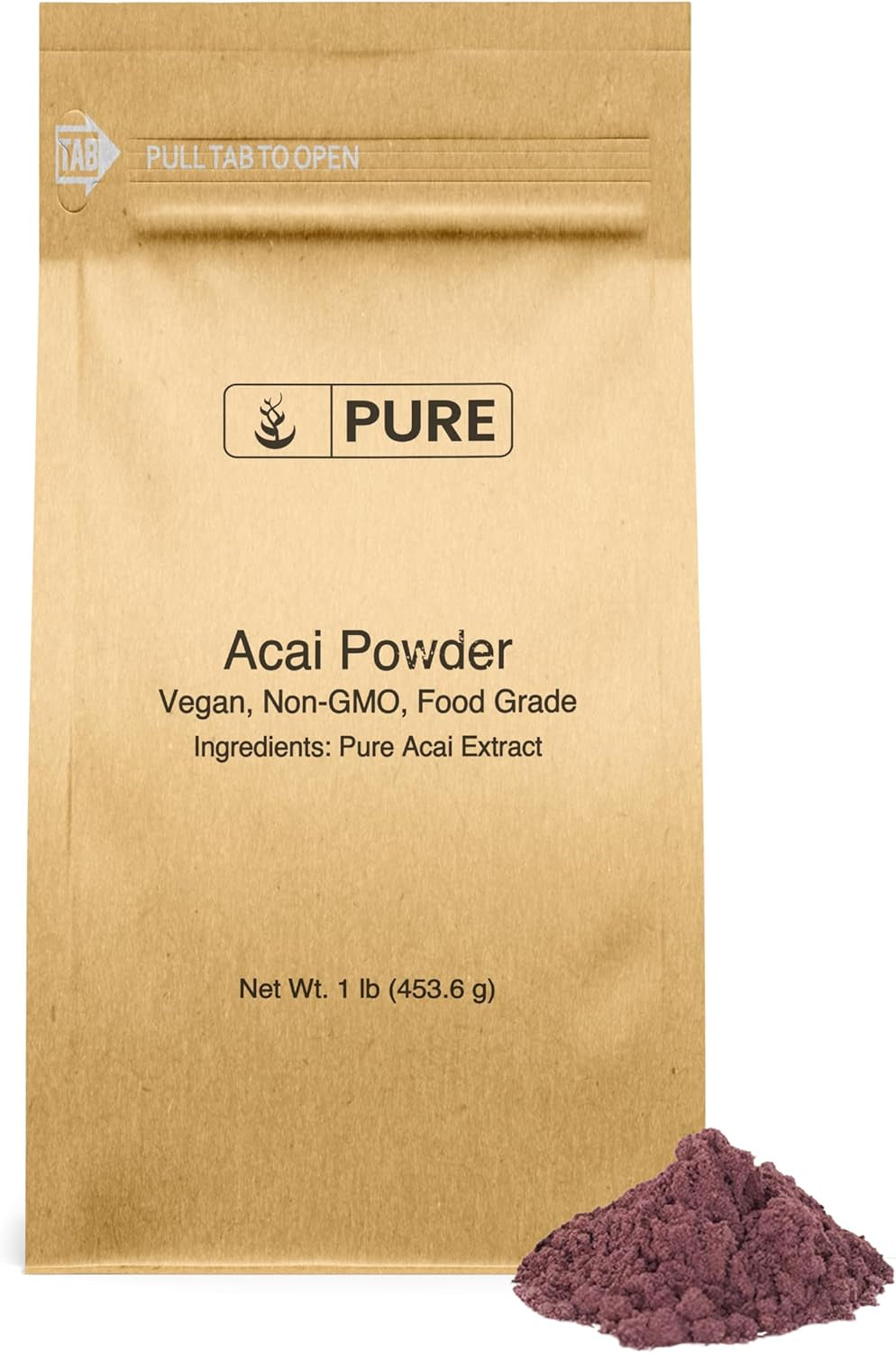 PURE ORIGINAL INGREDIENTS Acai Powder (1 Lb) Superfood, Vegan, Non GMO