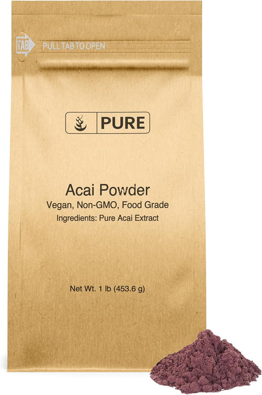 PURE ORIGINAL INGREDIENTS Acai Powder (1 Lb) Superfood, Vegan, Non GMO