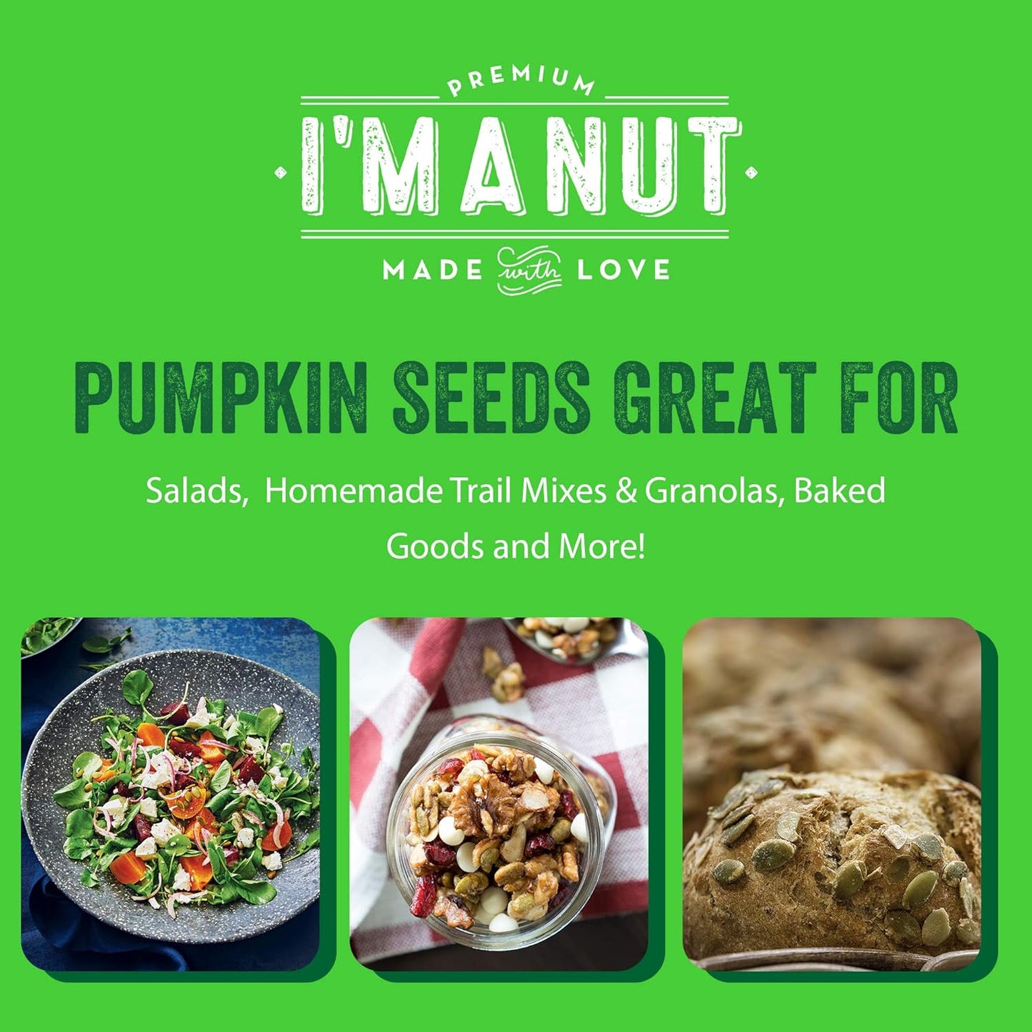 Oven Toasted Pumpkin Seeds with Sea Salt (Papitas) 32 Oz (2 Lb) Batch Tested Gluten & Peanut Free | No Oils | No PPO | Non GMO | Vegan and Keto Friendly | Premium Quality - Big Mart USA