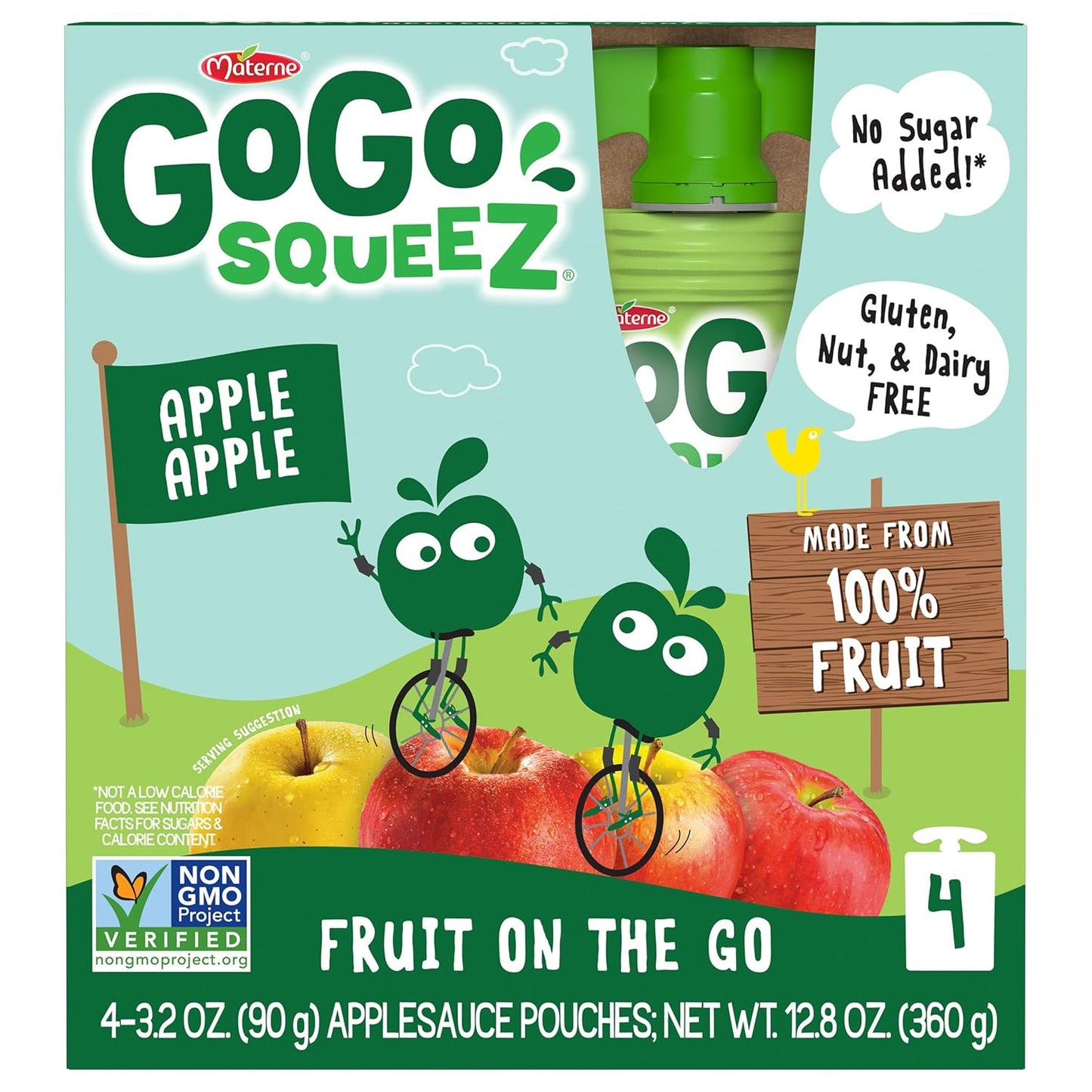 Gogo Squeez Applesauce and Fruit Puree, Apple Apple, 3.2 Oz (Pack of 48), Unsweetened Fruit Snacks for Kids, Gluten Free, Nut Free and Dairy Free, Recloseable Cap, BPA Free Pouches - Big Mart USA