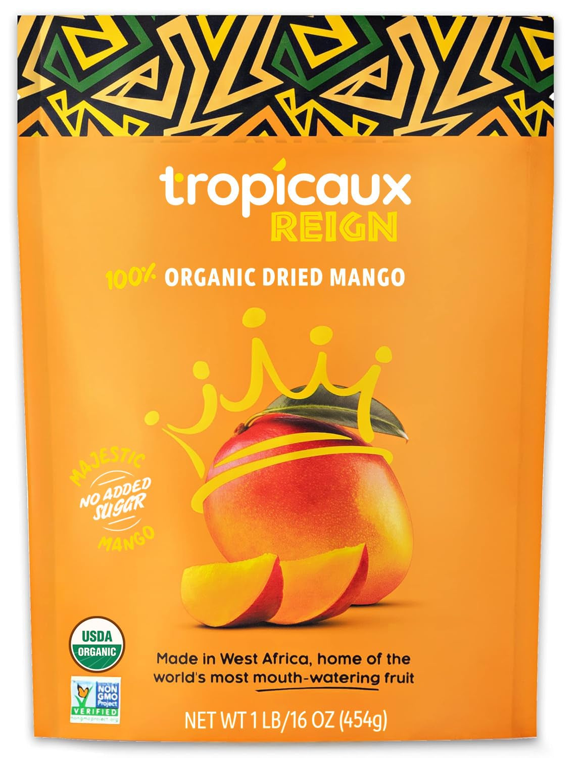 Organic Dried Mango Slices, No Sugar Added, 16Oz - All-Natural, Non-Gmo, Mouth-Watering Dried Mangoes - Preservative-Free, Nutritious & Delicious Snack for Kids and Adults by Tropicaux Reign - Big Mart USA