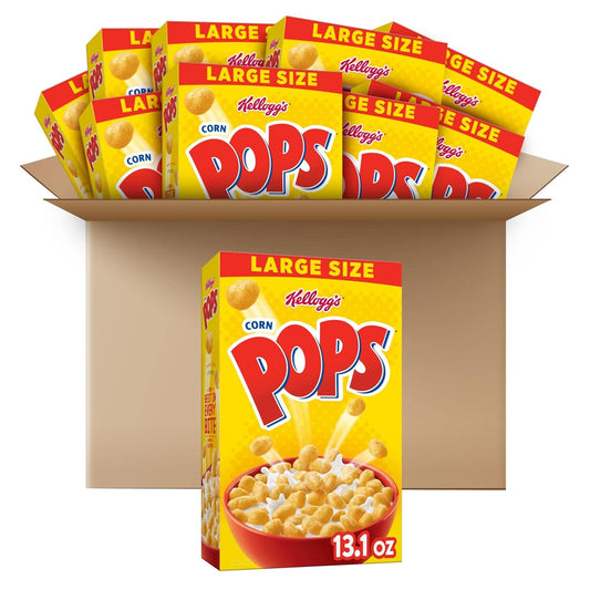 Kellogg'S Corn Pops Cold Breakfast Cereal, 8 Vitamins and Minerals, Kids Snacks, Large Size, Original, 8.1Lb Case (10 Boxes)