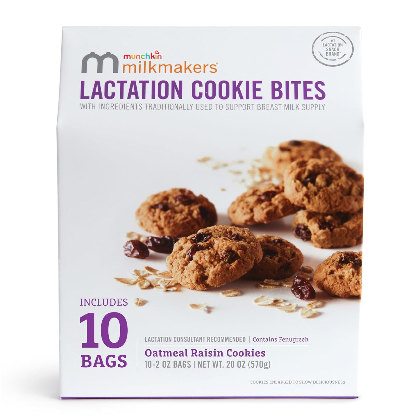 Munchkin Milkmakers Lactation Cookie Bites, Lemon Bliss, 10 Ct
