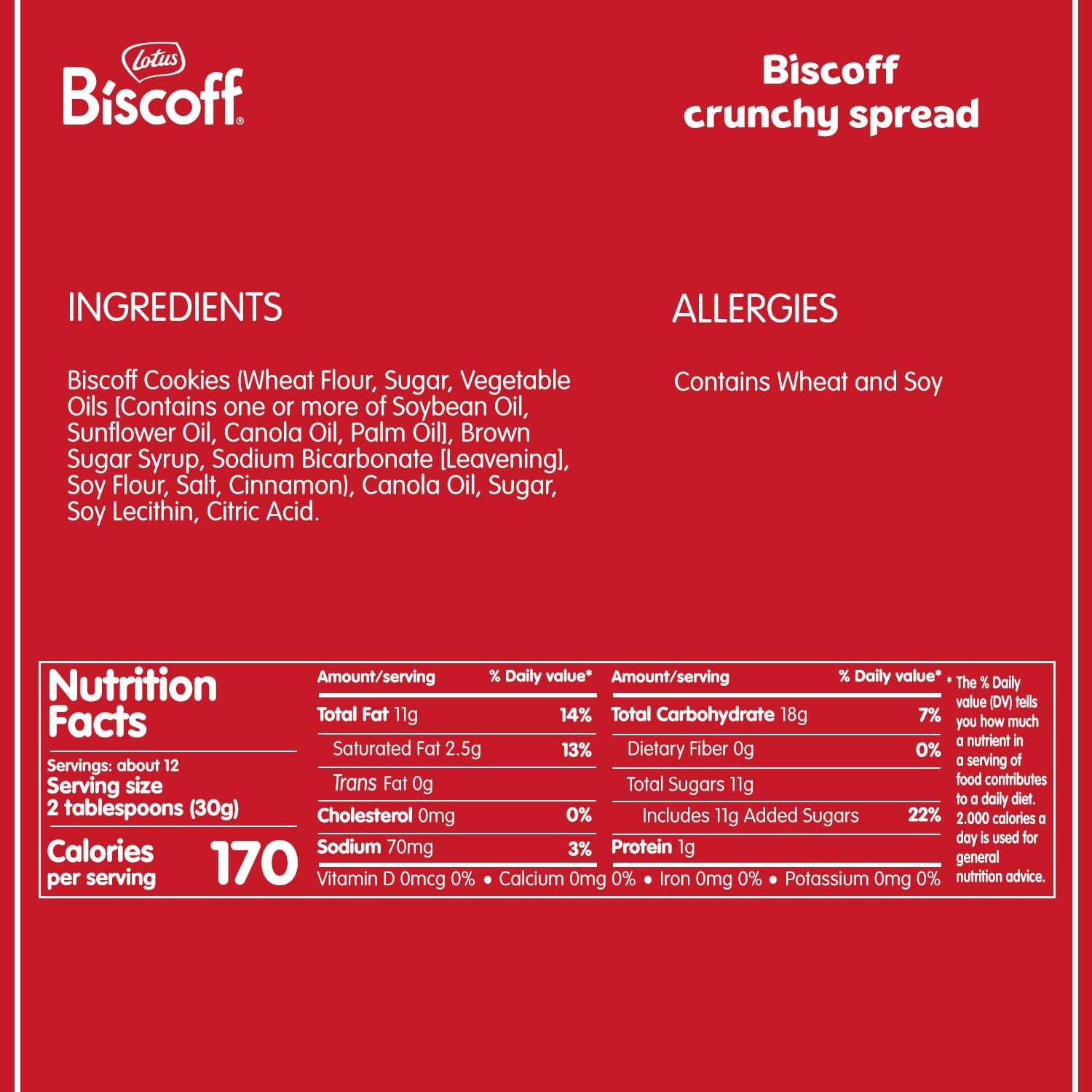 Lotus Biscoff Cookie Butter Spread, Crunchy, Non GMO + Vegan, 24.7Oz