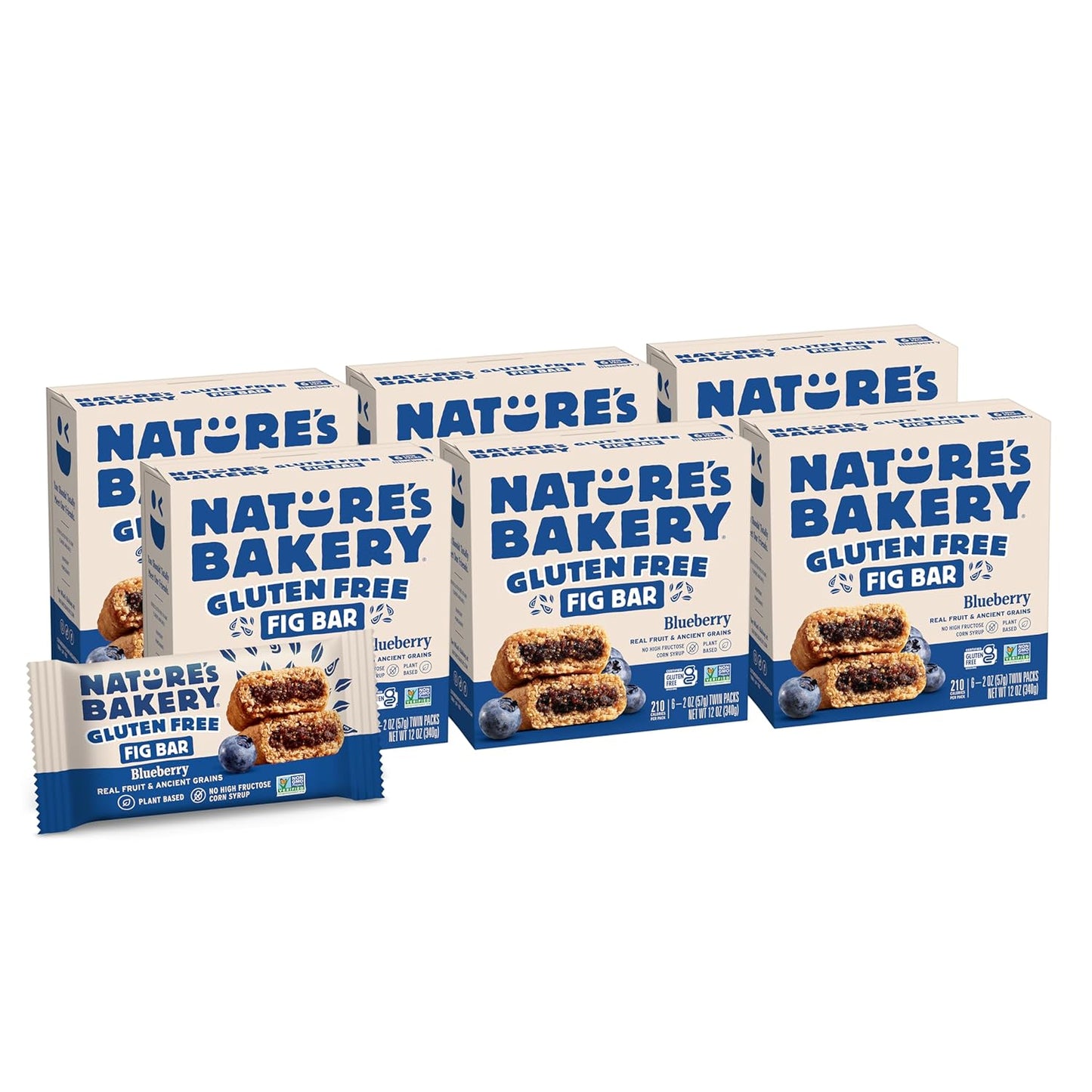 Nature’S Bakery Gluten Free Fig Bars, Raspberry, Real Fruit, Vegan, Non-Gmo, Snack Bar, 6 Boxes with 6 Twin Packs (36 Twin Packs) - Big Mart USA