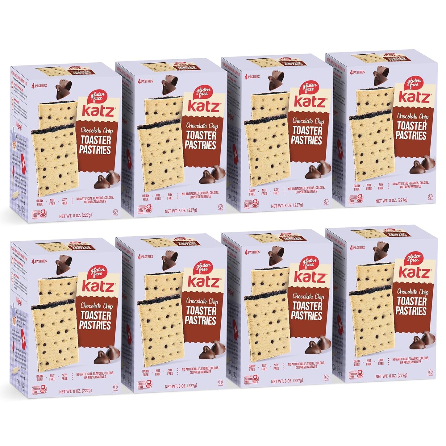 Katz Gluten Free Toaster Pastries. Chocolate Chip. Easy Breakfast Food or Anytime Snacks for Adults & Kids. Sesame Free, Dairy Free, Nut Free, Peanut Free, Soy Free. Kosher Snacks 8 OZ (Pack of 2)