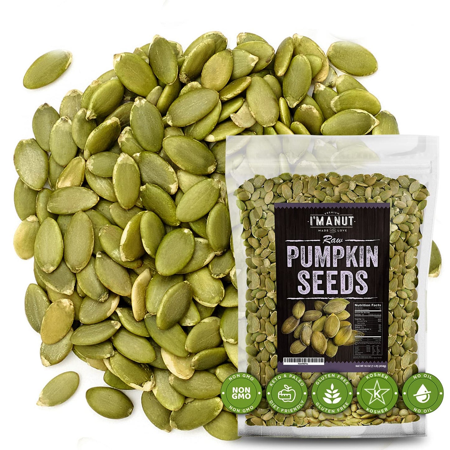 Oven Toasted Pumpkin Seeds with Sea Salt (Papitas) 32 Oz (2 Lb) Batch Tested Gluten & Peanut Free | No Oils | No PPO | Non GMO | Vegan and Keto Friendly | Premium Quality - Big Mart USA