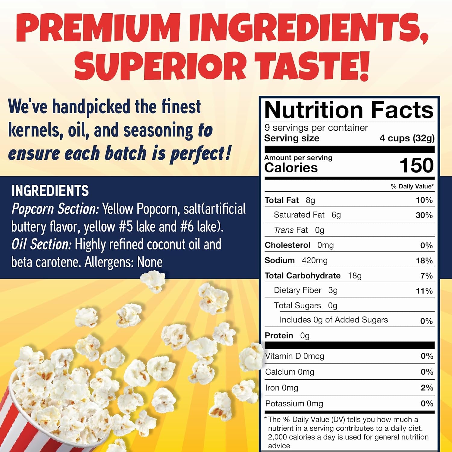 Premium America Popcorn Kit, 24 Packs for a 8 Oz Popper, Movie Theater Popcorn Kernels, Oil & Seasoning Pack, Bulk All in One, Popcorn Gifts