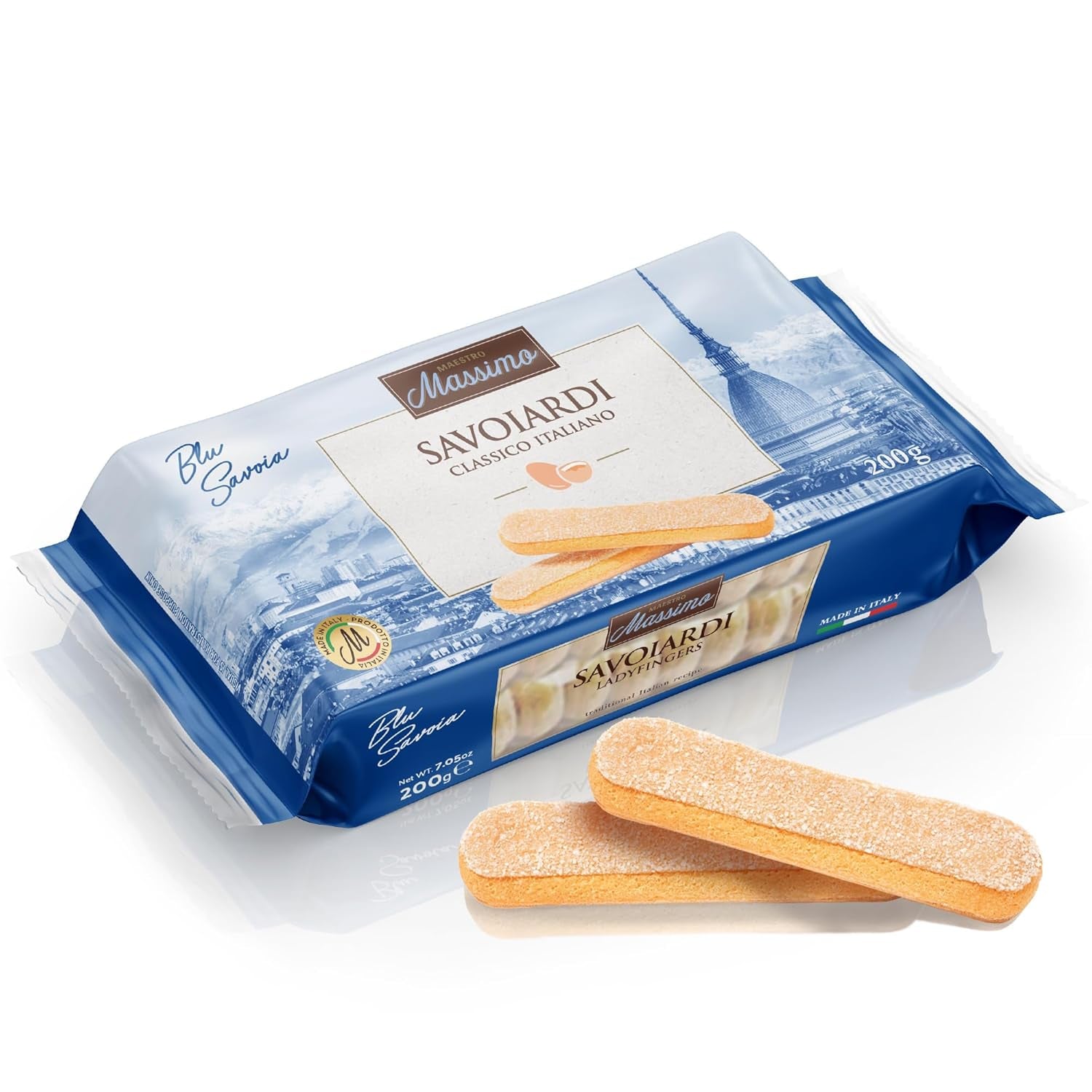 Indulge in Authentic Italian Delight with Maestro Massimo Savoiardi Ladyfingers - Perfect for Tiramisu, Cakes, and Desserts - 7.05 Oz (200 Gr) - Big Mart USA