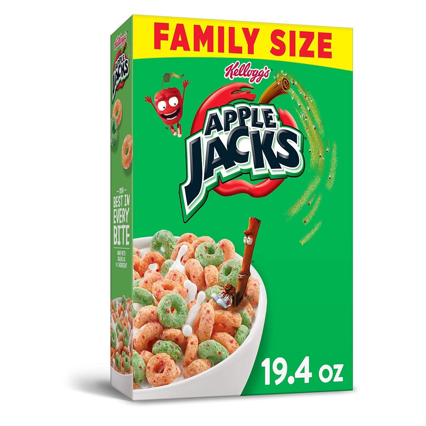 Kellogg’S Apple Jacks Cold Breakfast Cereal Cups, 8 Vitamins and Minerals, Kids Snacks, Original (12 Cups)