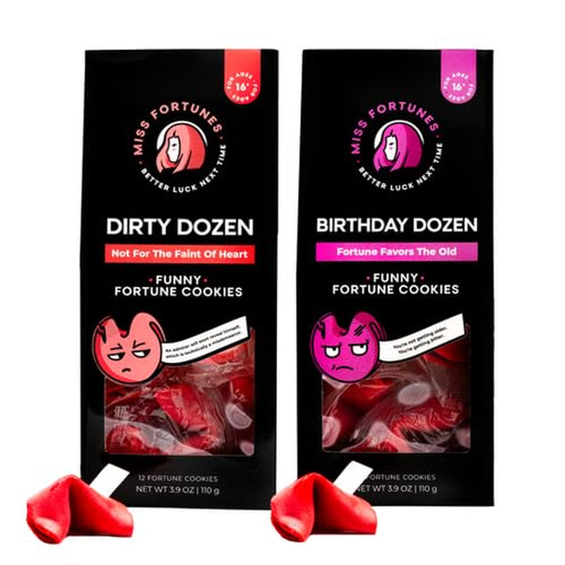 Miss Fortunes, Funny Fortune Cookies, the Two-Pack Shakur (Multi-Pack of 2 Dozen Cookies) (Dirty Dozen + Boozy Dozen), 24.0 Count - Big Mart USA