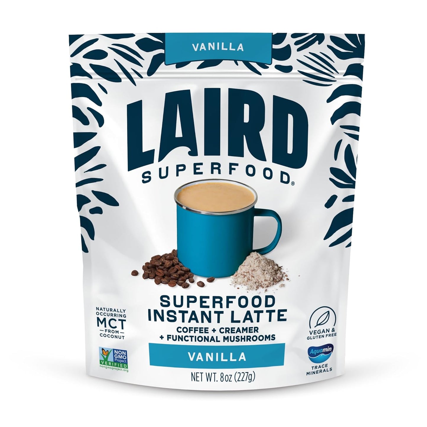 Laird Superfood Instant Latte Sweet & Creamy, Non-Dairy, Superfood Creamer, Gluten Free, Non-Gmo, Vegan, 15Pk Sachets