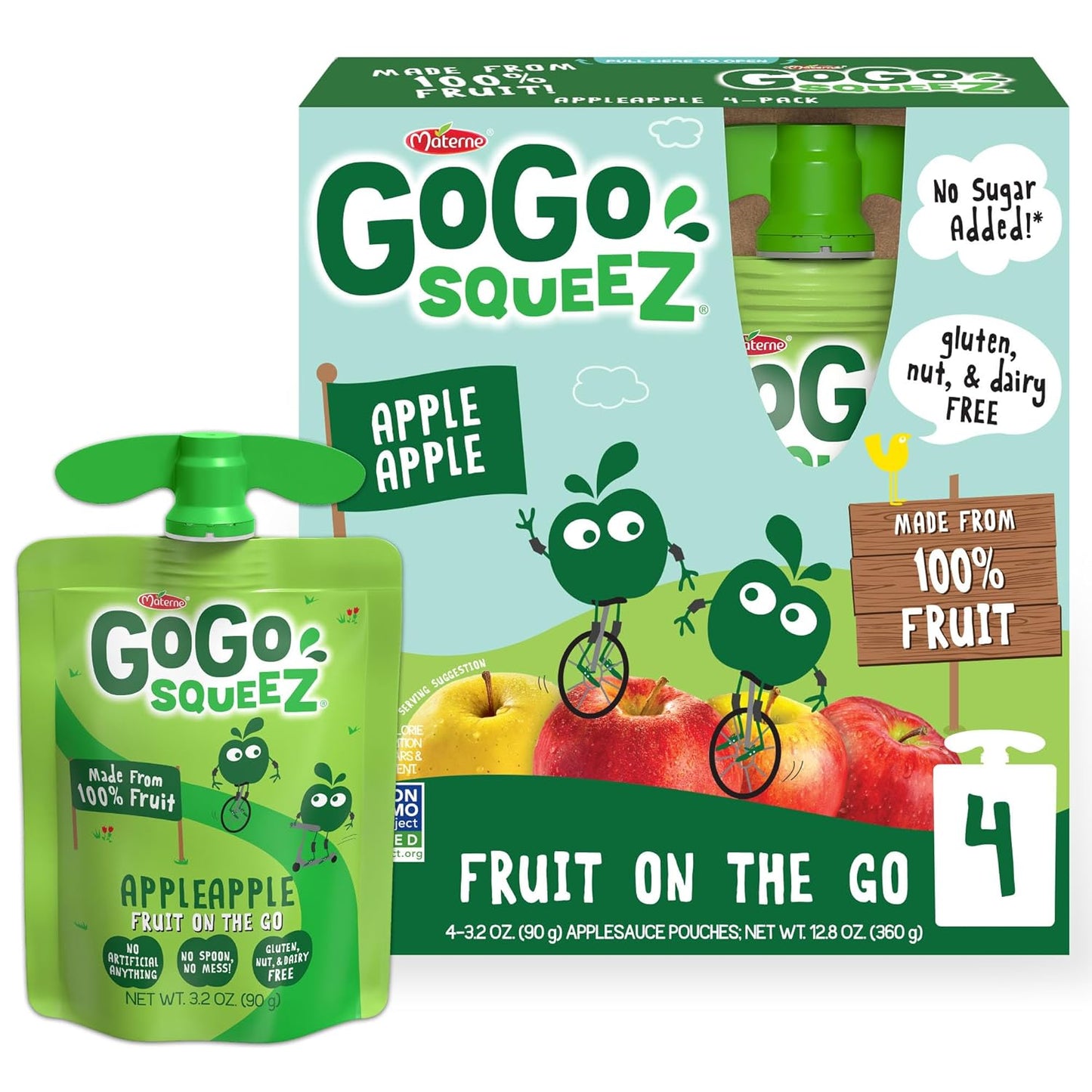 Gogo Squeez Applesauce, Apple Cinnamon, 3.2 Oz, 4 Ct