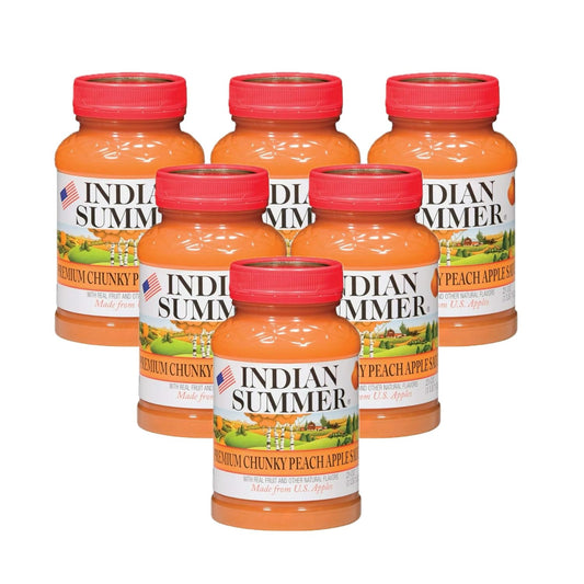 Indian Summer Chunky Peach Applesauce, 23 Ounce (Pack of 6)